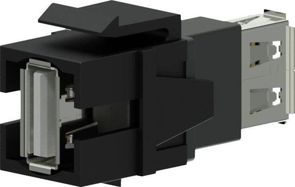 Procab VCK622/B Προσαρμογέας Keystone USB 2.0 A σε USB 2.0 A Γωνιακός Μαύρος