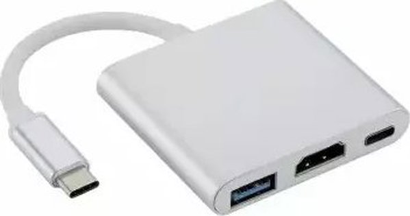 Προσαρμογέας USB Fusion Accessories USB-C Multiport Adapter (USB 3.0 / HDMI / USB Type C) Silver