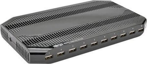 Tripp Lite U280-010-ST-CEE Σταθμός Φόρτισης 10 Θυρών USB, 96W, με Ρυθμιζόμενες Θήκες Αποθήκευσης, Μαύρο
