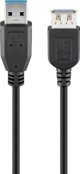 Προσαρμογέας USB Goobay Επέκταση USB 3.0, αρσενικό, μαύρο