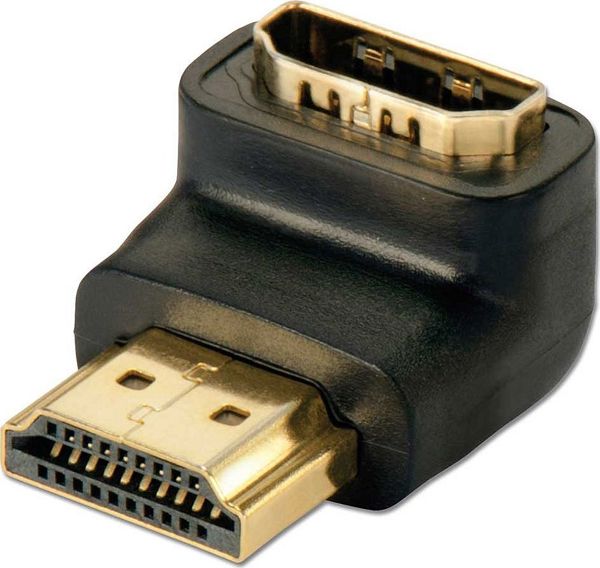 Lindy Γωνιακός Προσαρμογέας HDMI σε HDMI, Male-Female, Υποστήριξη 3D, Μαύρο, 41085