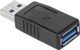 NoName Προσαρμογέας USB Type-A σε USB Type-A, Μαύρο (LEC-ZLA0866)