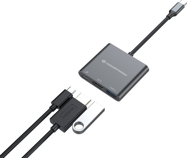 Προσαρμογέας USB Conceptronic CONCEPTRONIC Προσαρμογέας USB-C -> HDMI,2xUSB3.0,PD,SD 0.15m