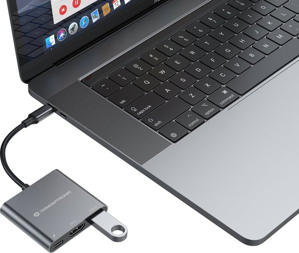 Προσαρμογέας USB Conceptronic CONCEPTRONIC Προσαρμογέας USB-C -> HDMI,2xUSB3.0,PD,SD 0.15m