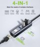 Προσαρμογέας Techly Κάρτα Δικτύου USB-C 3.1 σε RJ45 Gigabit με Hub 3x USB 3.0