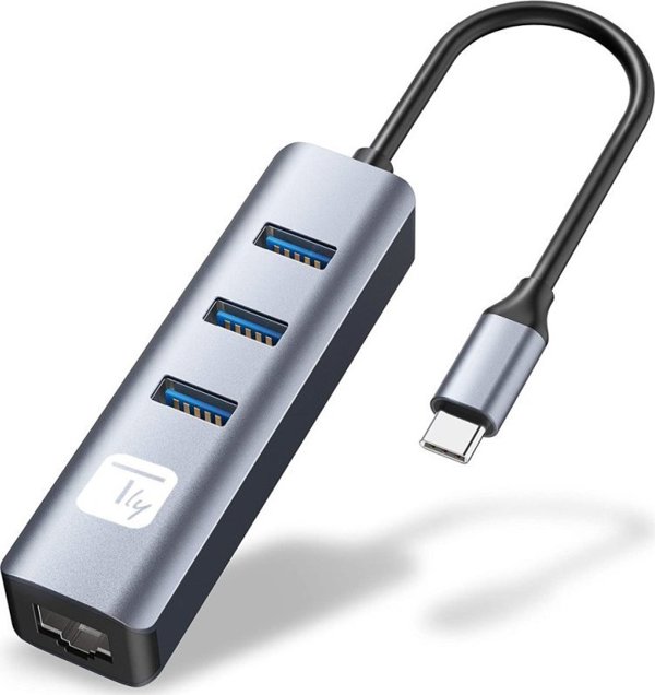 Προσαρμογέας Techly Κάρτα Δικτύου USB-C 3.1 σε RJ45 Gigabit με Hub 3x USB 3.0