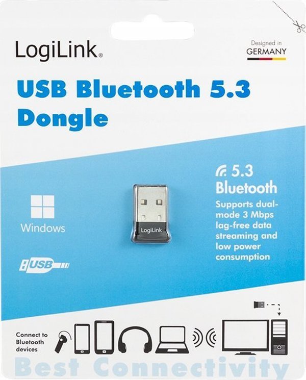 Προσαρμογέας bluetooth LogiLink LogiLink USB-A BT 5.3 Προσαρμογέας EDR/Διπλής Λειτουργίας/USB 2.0