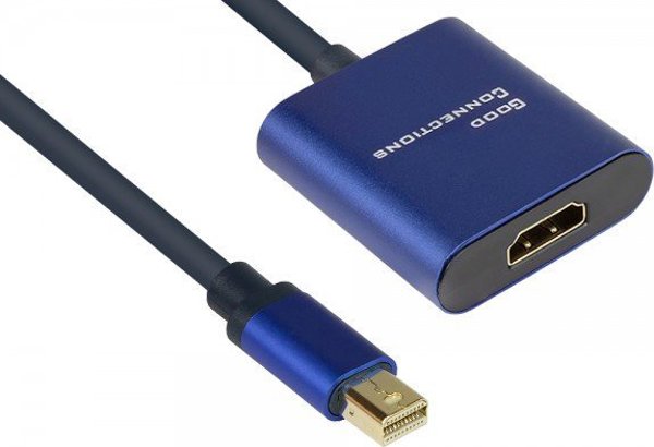 Προσαρμογέας AV Alcasa Alcasa MDP-HDMI2 καλώδιο προσαρμογέα 0,2 m Mini DisplayPort HDMI Μαύρο, Μπλε
