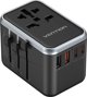 Παγκόσμιος ταξιδιωτικός αντάπτορας 65W Vention FJFB0 GaN 2xUSB-C 2xUSB-A (μαύρο)