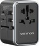 Παγκόσμιος ταξιδιωτικός αντάπτορας 65W Vention FJFB0 GaN 2xUSB-C 2xUSB-A (μαύρο)