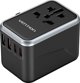 Παγκόσμιος ταξιδιωτικός αντάπτορας 65W Vention FJFB0 GaN 2xUSB-C 2xUSB-A (μαύρο)
