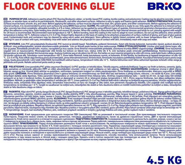 Κόλλα Για Δάπεδα Briko 4 - Συγκολλητικό Υλικό Υψηλής Αντοχής