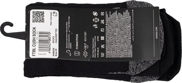 Κάλτσες Adidas Football Crew Performance μαύρες HN8836 37-39