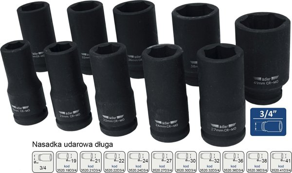 ADLER ΚΑΡΥΔΑΚΙ ΚΡΟΥΣΤΙΚΟ 3/4" 38mm ΜΑΚΡΥ