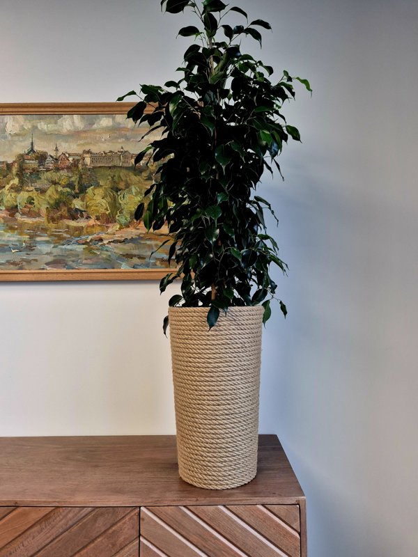 Adoni Γλάστρα γιούτα με ένθετο διάμετρος 28cm ύψος 47cm (adoni47)