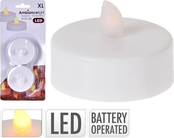 Affek Design ΣΕΤ 2 LED ΚΕΡΙΑ TEA LIGHT JUMBO διάμετρος 5,8cm