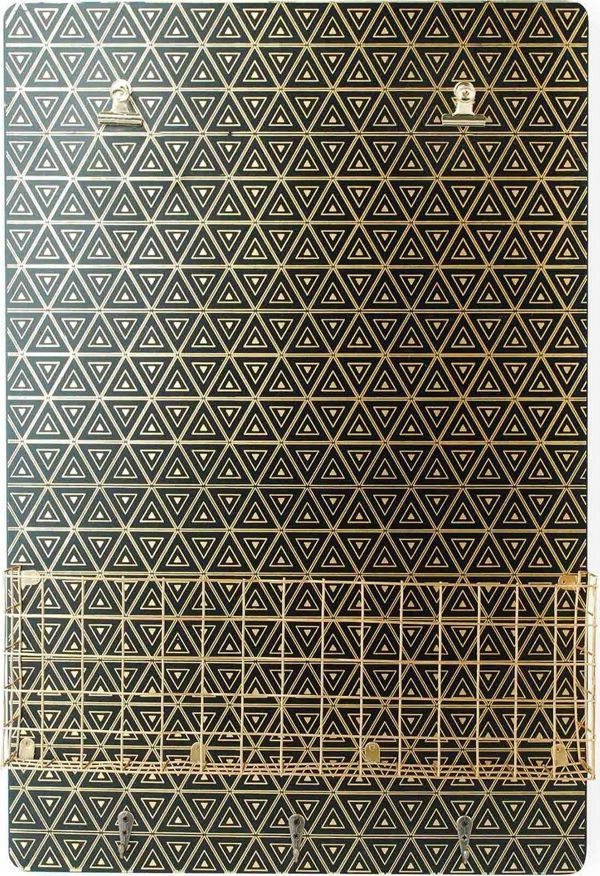 Affek Design Sara Gold Πίνακας με Ράφι 40x60cm, Μαύρο/Χρυσό