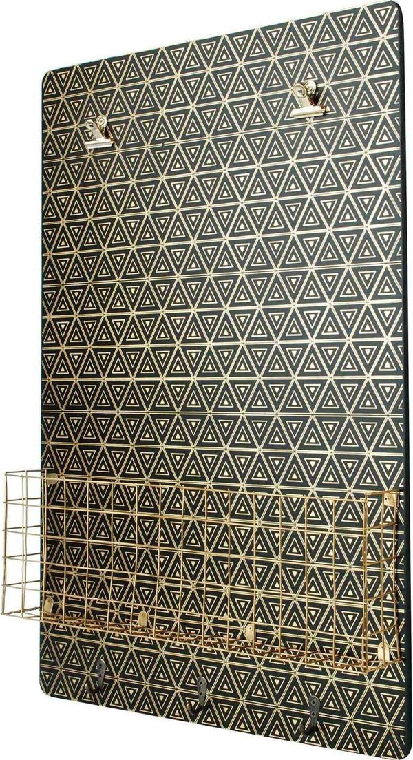 Affek Design Sara Gold Πίνακας με Ράφι 40x60cm, Μαύρο/Χρυσό