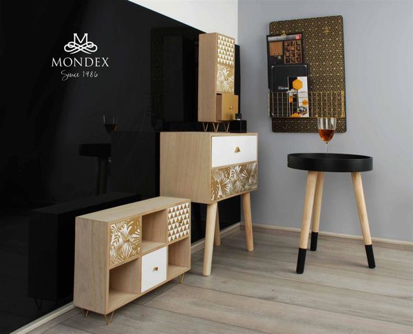 Affek Design Sara Gold Πίνακας με Ράφι 40x60cm, Μαύρο/Χρυσό