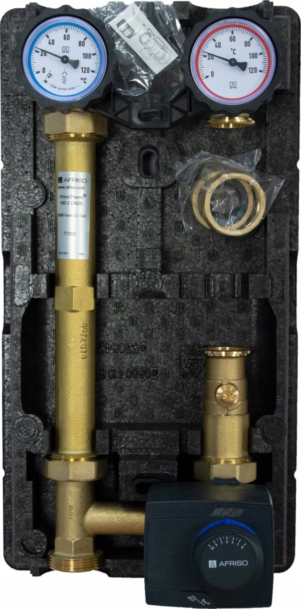 Ομάδα αντλιών Afriso PrimoTherm 180-2 Vario DN25 χωρίς αντλία, βαλβίδα ανάμειξης ARV KvsVario, ενεργοποιητής ARM 343 ProClick - αντικαθιστά 77615 (S)A