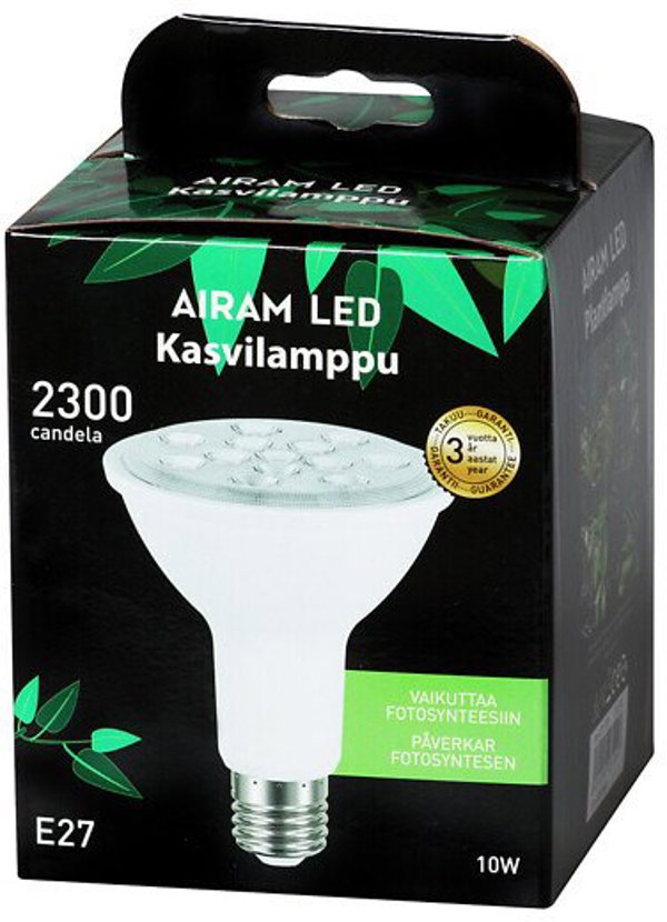 Airam Fiora plant lamp, E27, 3500 K, 800 lm