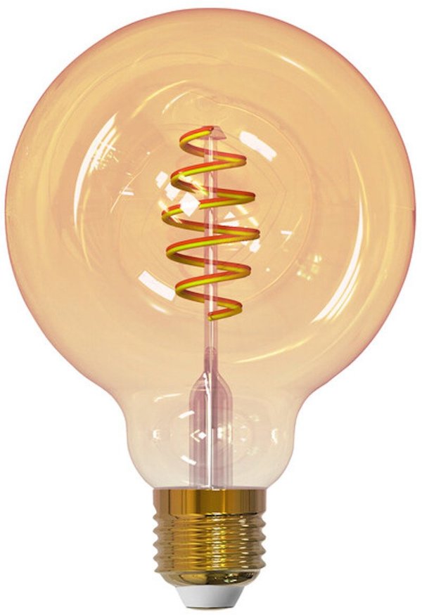 Έξυπνη λάμπα Airam SmartHome Globe 95, E27, κεχριμπαρένιο, 350lm, 1800-3000K, WiFi