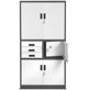 Aktenschrank mit Schubladen und Tresor FILIP II, 900 x 1850 x 400 mm, anthrazit-weiß