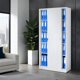 Aktenschrank, Schiebetürenschrank, Metallschrank KUBA, 900 x 1850 x 400 mm, grau