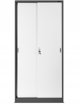 Aktenschrank, Schiebetürenschrank, Metallschrank KUBA, 900 x 1850 x 400 mm, anthrazit-weiß