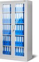 Aktenschrank Büroschrank Vitrinenschrank AMELIA, 900 x 1850 x 400 mm, grau