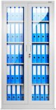 Aktenschrank Büroschrank Vitrinenschrank AMELIA, 900 x 1850 x 400 mm, grau