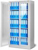 Aktenschrank Büroschrank Vitrinenschrank AMELIA, 900 x 1850 x 400 mm, grau