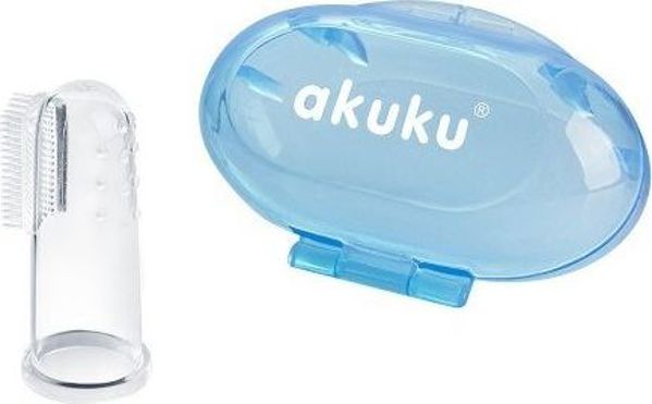 Akuku Οδοντόβουρτσα Σιλικόνης για τα Πρώτα Δόντια & Μασάζ Ούλων με Θήκη