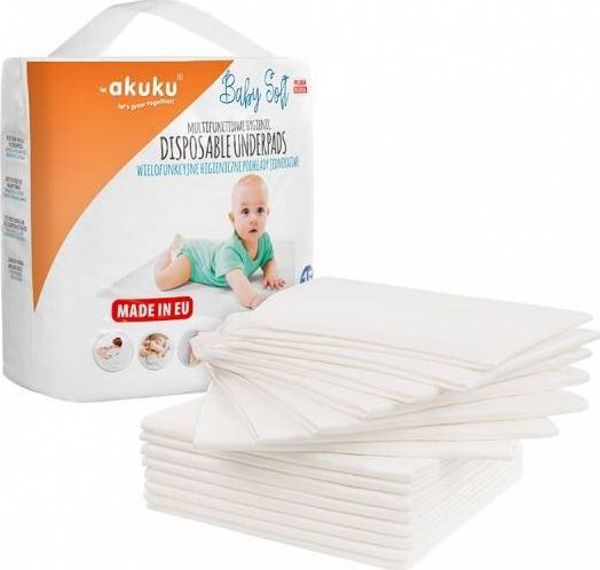 Akuku Baby Soft Μονόχρηστα Υποστρώματα Αλλαγής Μωρού 40x60cm, 15 Τεμάχια