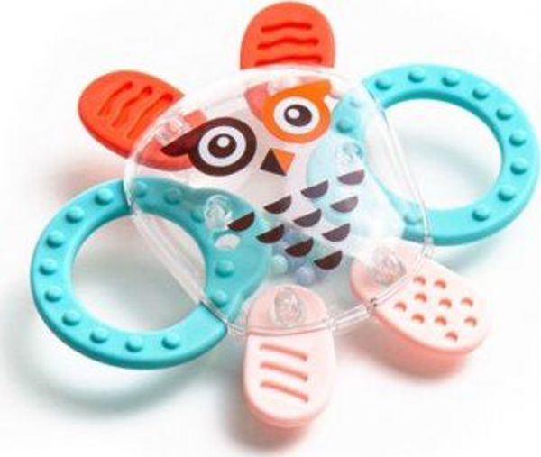 Peek-a-boo Rattle Teether KOSMO Owl