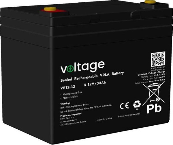 Ακουμολάτορ AGM Voltage 12V 33Ah VE12-33