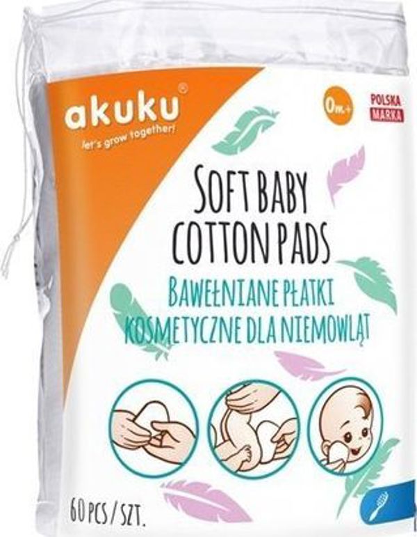 Akuku Βαμβακερά Καλλυντικά Επιθέματα Ντεμακιγιάζ, 60 Τεμάχια