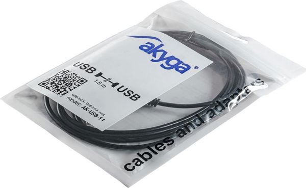 Καλώδιο USB Akyga USB-A - USB-A 1.8 m Μαύρο (AK-USB-11)