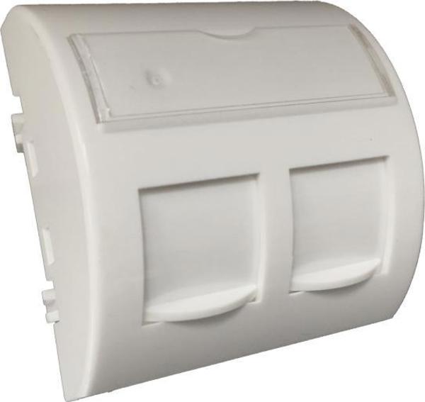 Προσαρμογέας Alantec 45x45 2xRJ45 με καπάκια κατά της σκόνης (κυρτός στρογγυλεμένος) ALANTEC - ALANTEC