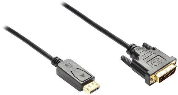 Alcasa DP-DVI adapter kablowy 1,8 m DisplayPort DVI-D Czarny