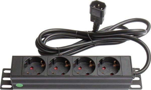 Alcasa Alcasa GC-N0078 πολύπριζο 1,8 m 4 x πρίζα εσωτερική Μαύρο