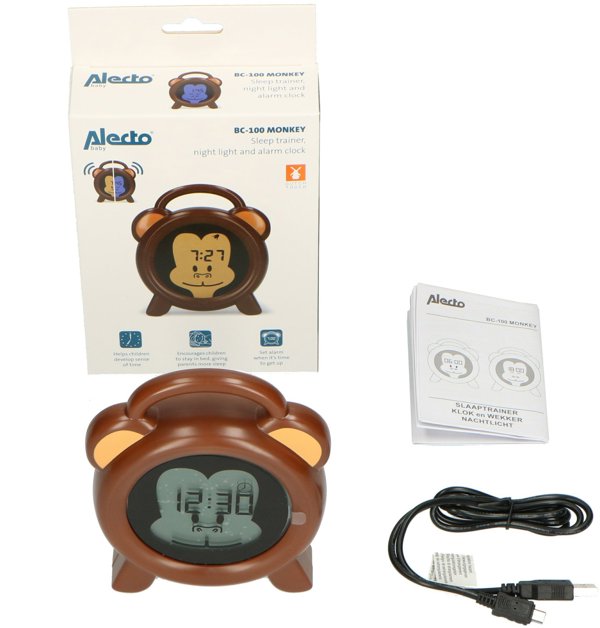 Ρολόι αφύπνισης ρυθμού ύπνου Alecto Baby Moneky, ψηφιακό