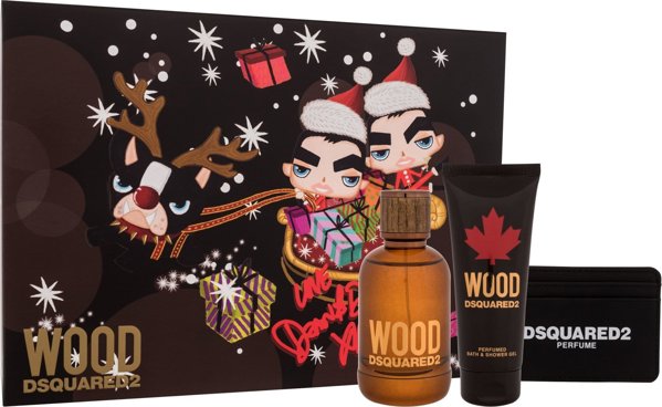 Alkotest ΣΕΤ DSQUARED2 Wood Pour Homme EDT spray 100ml + ΑΦΡΟΤΖΕΛ 100ml + πορτοφόλι κάρτας 14128144 8011003870684