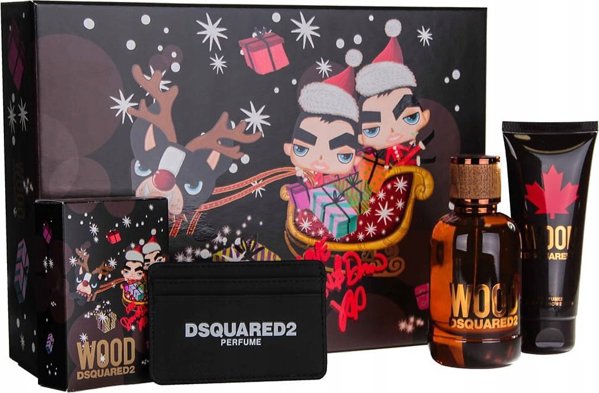 Alkotest ΣΕΤ DSQUARED2 Wood Pour Homme EDT spray 100ml + ΑΦΡΟΤΖΕΛ 100ml + πορτοφόλι κάρτας 14128144 8011003870684