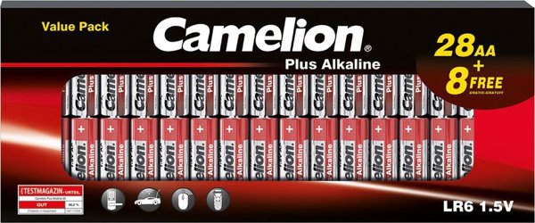 Αλκαλικές μπαταρίες, LR06 B28+8, AA, 1.5V, CAMELION, 36 τεμ.