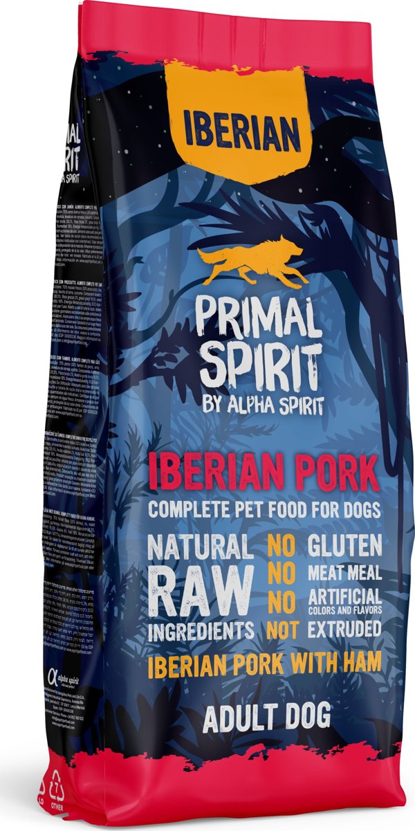 Alpha Spirit Primal Spirit Dry τροφή για σκύλους Ιβηρικό χοιρινό (ενήλικες) 12 κιλά