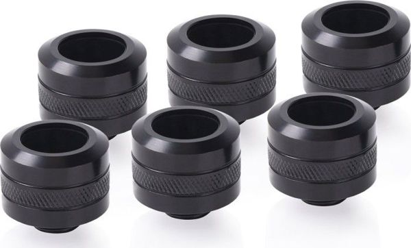 Alphacool Eiszapfen PRO 16mm HardTube Fitting G1/4 - Deep Black, Σετ 6 Τεμαχίων