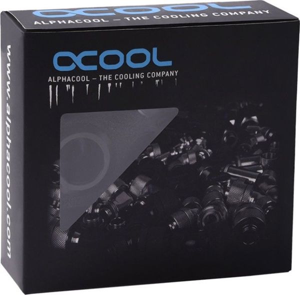 Alphacool Eiszapfen PRO 16mm HardTube Fitting G1/4 - Deep Black, Σετ 6 Τεμαχίων