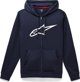 Φούτερ με κουκούλα Alpinestars ALPINESTARS AGELESS II ZIP HOODIE, Nav/White Μέγεθος: L