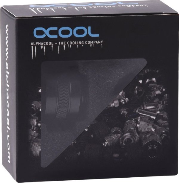 Alphacool Eiszapfen Pro Σύνδεσμος Hardtube 16mm για Σωλήνες G1/4 - Μαύρο